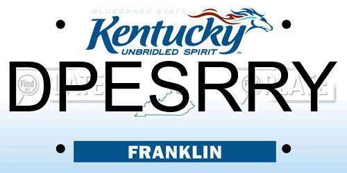 DPESRRY Kentucky License Plate