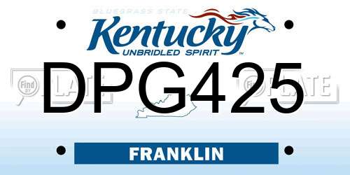 DPG425 Kentucky License Plate