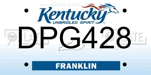 DPG428 Kentucky License Plate