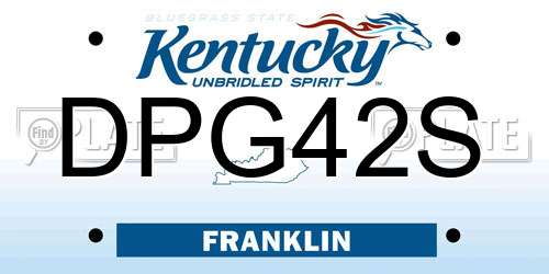 DPG42S Kentucky License Plate