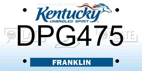 DPG475 Kentucky License Plate