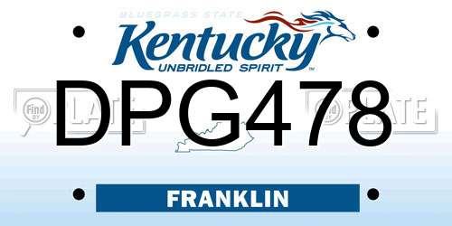 DPG478 Kentucky License Plate
