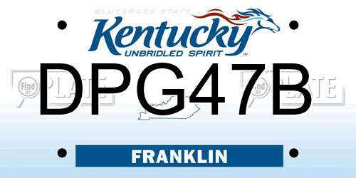 DPG47B Kentucky License Plate