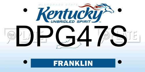 DPG47S Kentucky License Plate