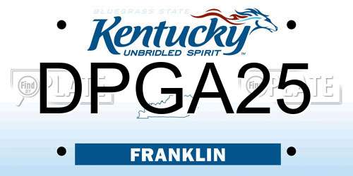 DPGA25 Kentucky License Plate