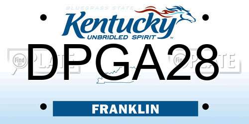DPGA28 Kentucky License Plate