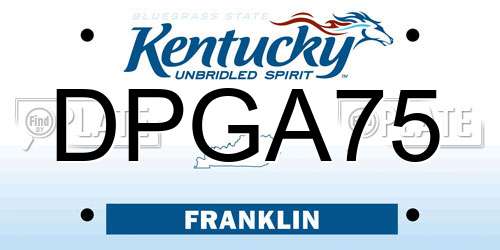 DPGA75 Kentucky License Plate
