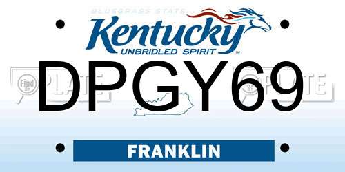 DPGY69 Kentucky License Plate