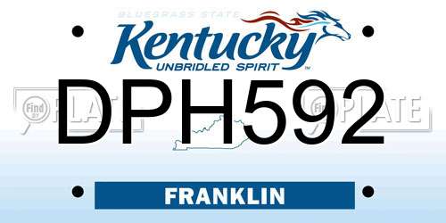 DPH592 Kentucky License Plate