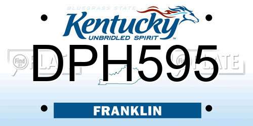 DPH595 Kentucky License Plate