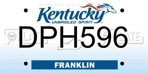 DPH596 Kentucky License Plate