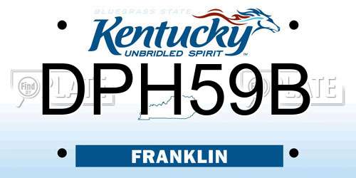 DPH59B Kentucky License Plate