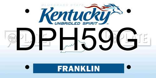 DPH59G Kentucky License Plate