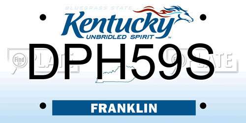 DPH59S Kentucky License Plate