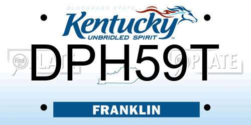 DPH59T Kentucky License Plate