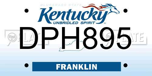 DPH895 Kentucky License Plate