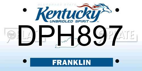 DPH897 Kentucky License Plate