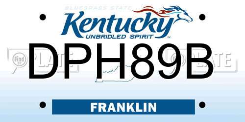 DPH89B Kentucky License Plate