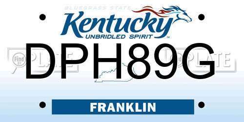 DPH89G Kentucky License Plate