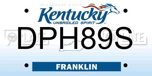 DPH89S Kentucky License Plate