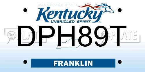 DPH89T Kentucky License Plate