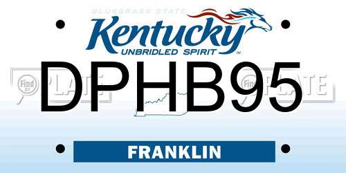 DPHB95 Kentucky License Plate
