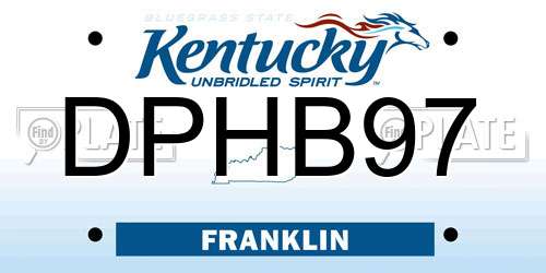 DPHB97 Kentucky License Plate