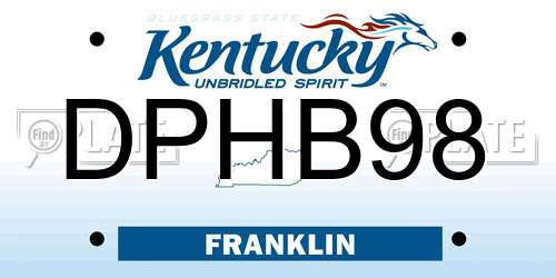 DPHB98 Kentucky License Plate
