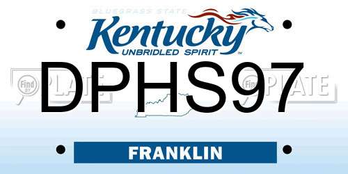 DPHS97 Kentucky License Plate