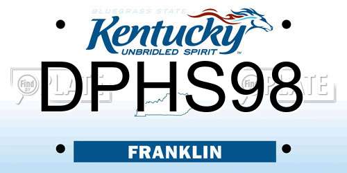 DPHS98 Kentucky License Plate