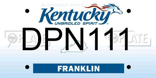 DPN111 Kentucky License Plate
