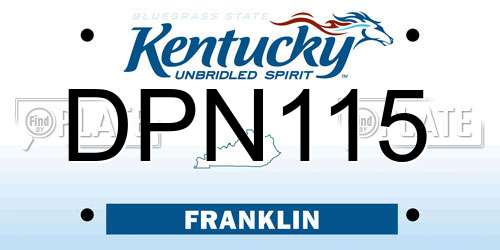 DPN115 Kentucky License Plate