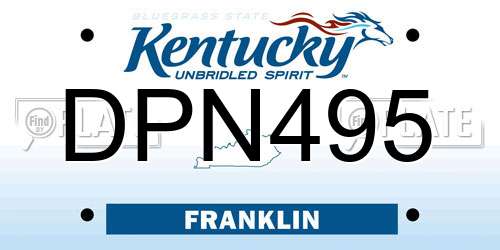 DPN495 Kentucky License Plate
