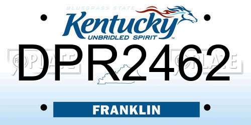 DPR2462 Kentucky License Plate