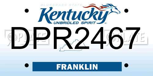 DPR2467 Kentucky License Plate