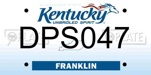 DPS047 Kentucky License Plate