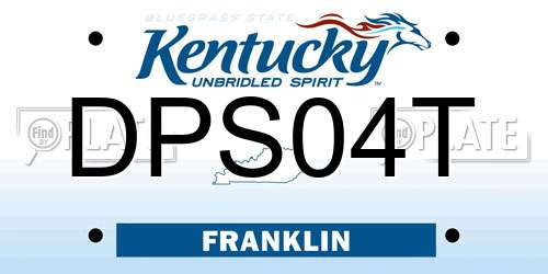 DPS04T Kentucky License Plate