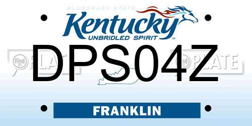 DPS04Z Kentucky License Plate