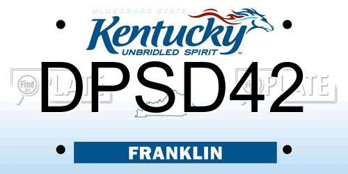 DPSD42 Kentucky License Plate