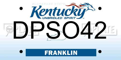 DPSO42 Kentucky License Plate
