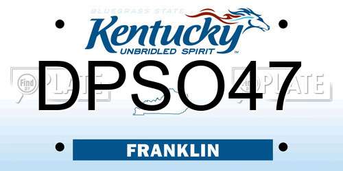DPSO47 Kentucky License Plate