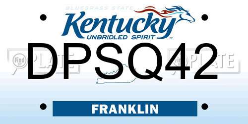 DPSQ42 Kentucky License Plate