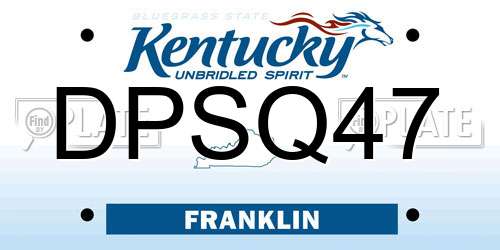 DPSQ47 Kentucky License Plate