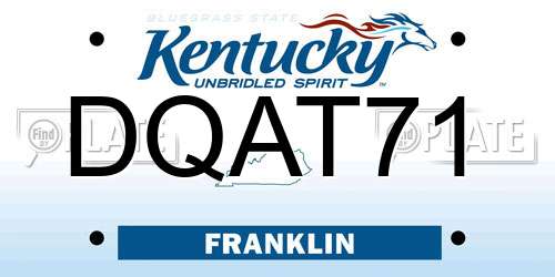 DQAT71 Kentucky License Plate