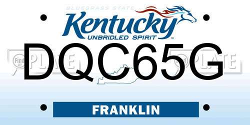 DQC65G Kentucky License Plate