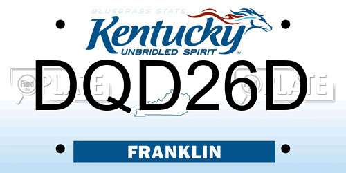DQD26D Kentucky License Plate
