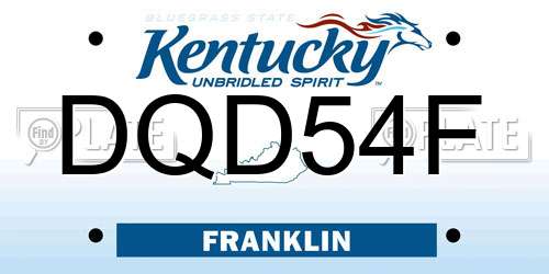 DQD54F Kentucky License Plate