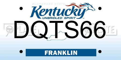 DQTS66 Kentucky License Plate