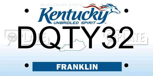DQTY32 Kentucky License Plate