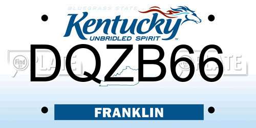 DQZB66 Kentucky License Plate